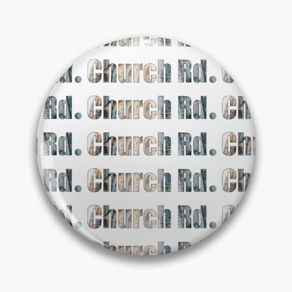 Item preview, Church Road Street Name with outline outside church building background designed and sold by TheMugDirectory.