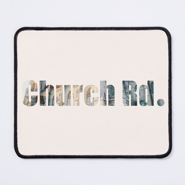 Item preview, Church Road Street Name with outside church building background designed and sold by TheMugDirectory.