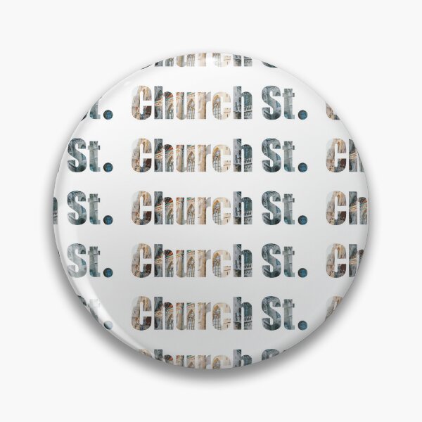 Item preview, Church Street Street Name with outside church building background designed and sold by TheMugDirectory.