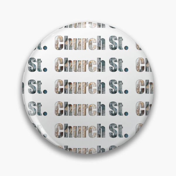 Item preview, Church Street Street Name with outline outside church building background designed and sold by TheMugDirectory.