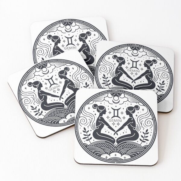 Item preview, Twins of the Cosmos - Elegant Gemini Zodiac Art with Celestial Twins designed and sold by Studio70Nine.