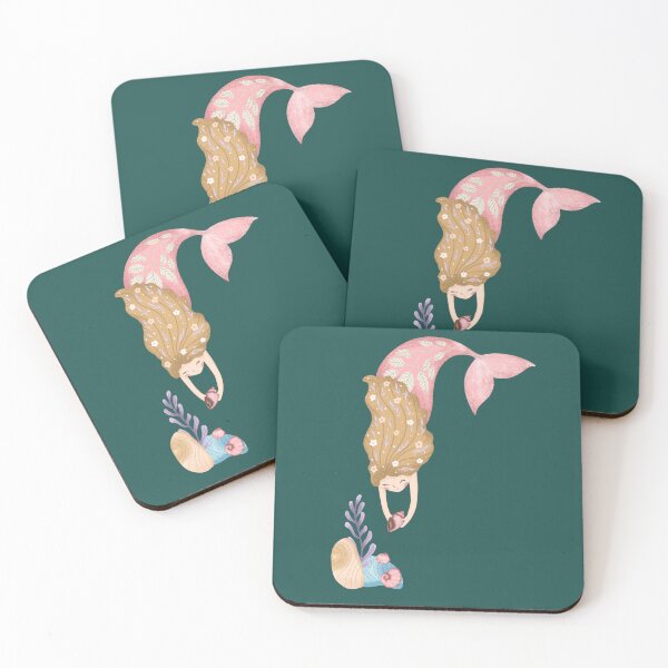 Item preview, Magical mermaid collecting sea shells designed and sold by pinkyfish1010.