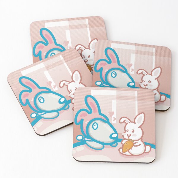 Item preview, Dog wearing bunny hat with a cute little rabbit on the table . designed and sold by tennstudio.