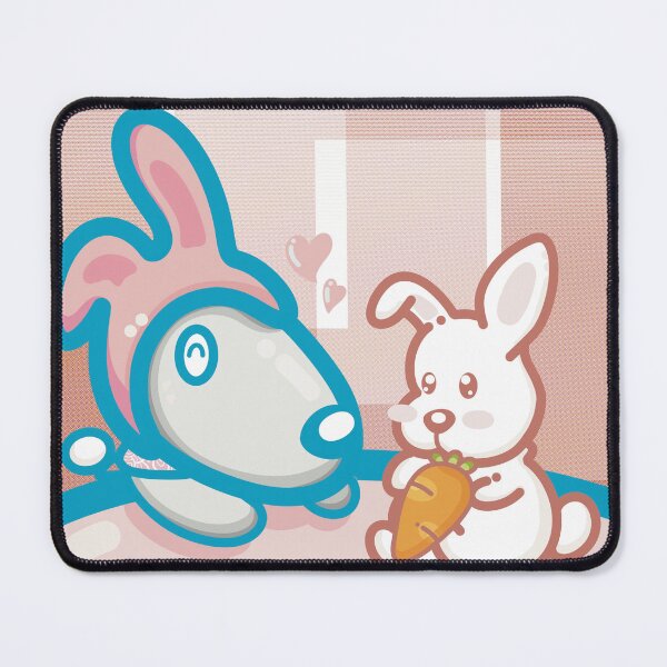 Item preview, Dog wearing bunny hat with a cute little rabbit on the table . designed and sold by tennstudio.