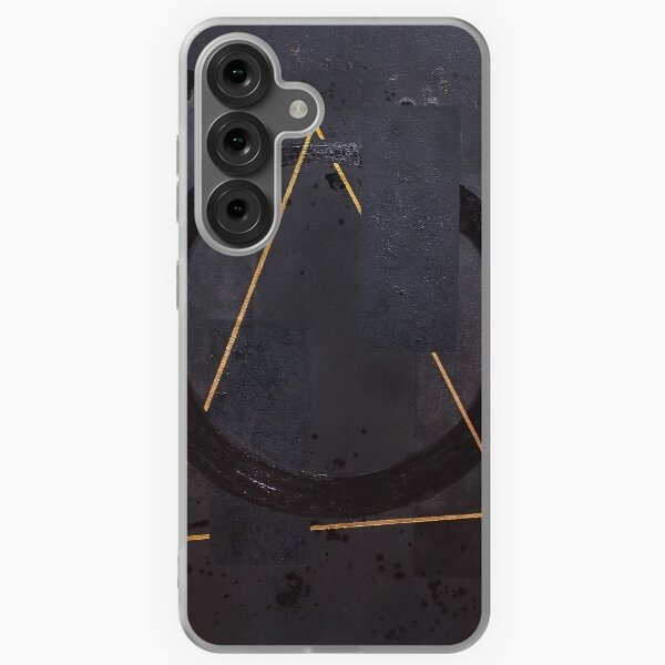 Black Monochromatic Abstract with Gold Triangle Samsung Galaxy Soft Case