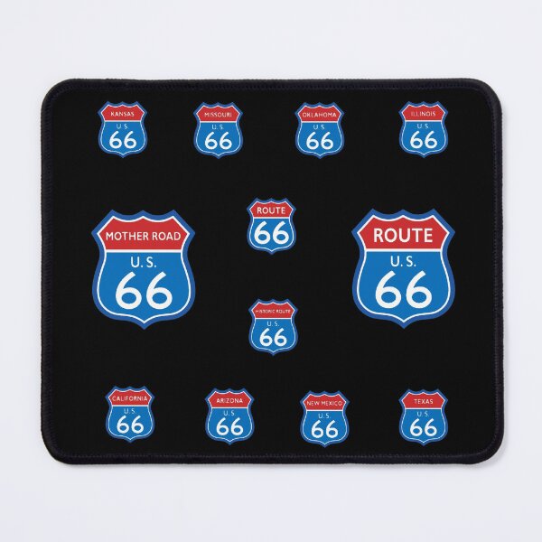 Item preview, sticker pack, road sign, route 66, blue and red designed and sold by Numbers-Art.