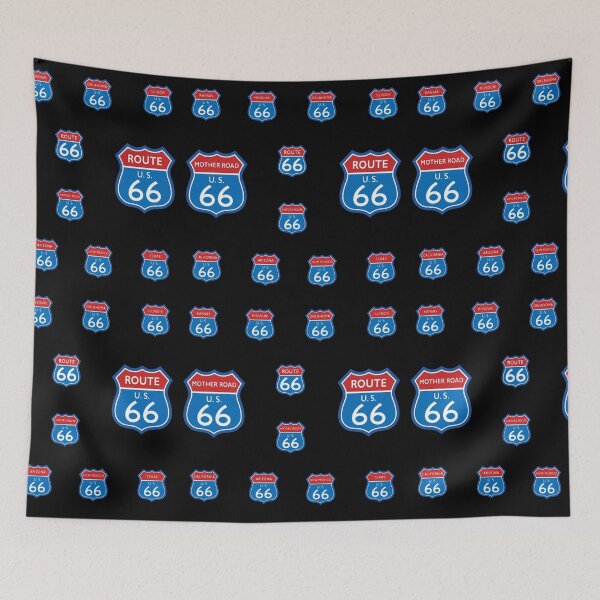 Item preview, sticker pack, road sign, route 66, blue and red designed and sold by Numbers-Art.