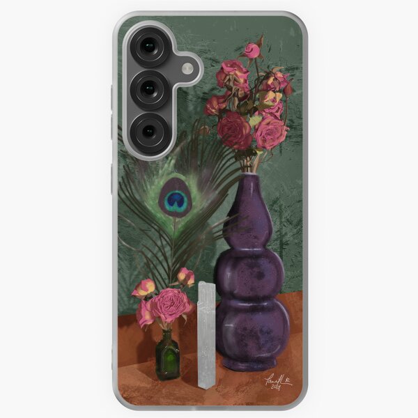 Digital Still Life of Flowers, Feathers, and Crystals Samsung Galaxy Soft Case
