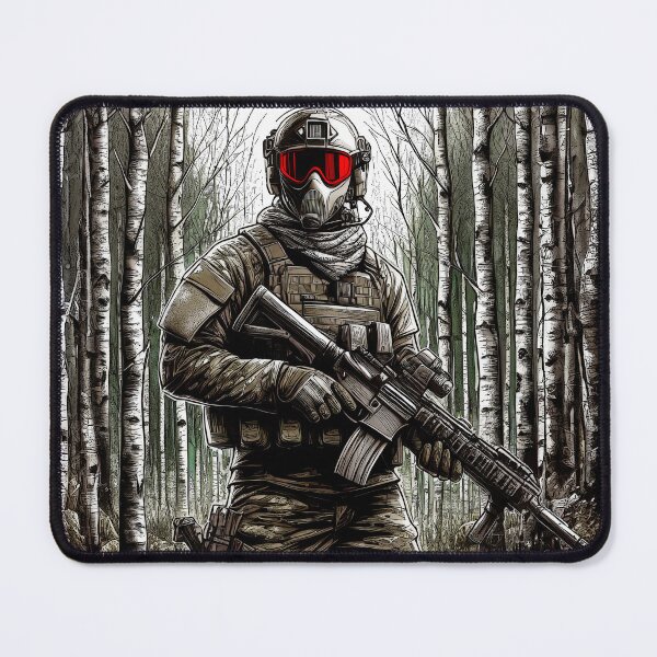 Item preview, Airsoft Player in Birch Trees designed and sold by NoMercyAirsoft.