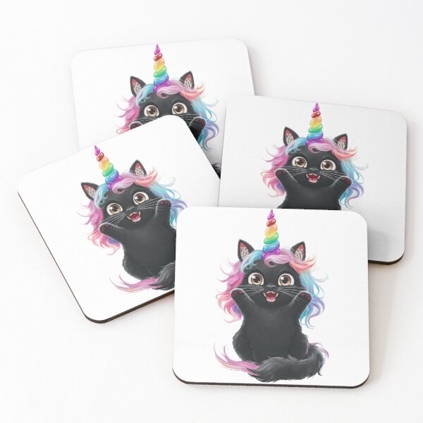 Item preview, Charming Black Cat Unicorn designed and sold by CreativeJuneyB.