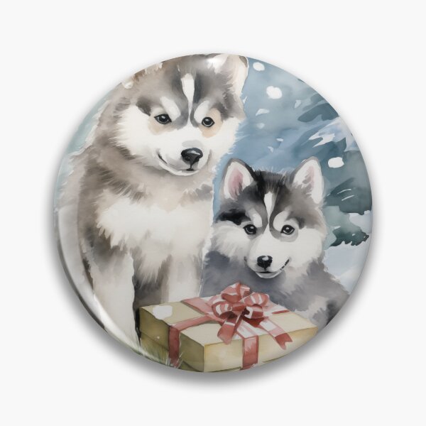Item preview, Christmas Alaskan Malamute Watercolor designed and sold by Samuelsboro.