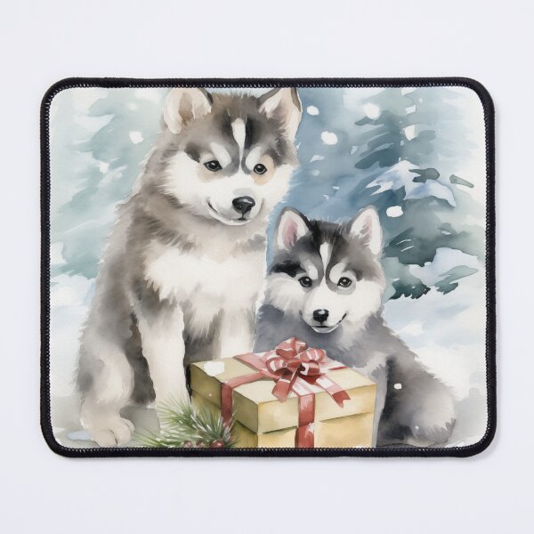 Item preview, Christmas Alaskan Malamute Watercolor designed and sold by Samuelsboro.