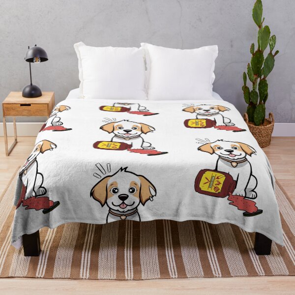Item preview, Funny Happy Dog Spilled BBQ Sauce designed and sold by Pet Station.