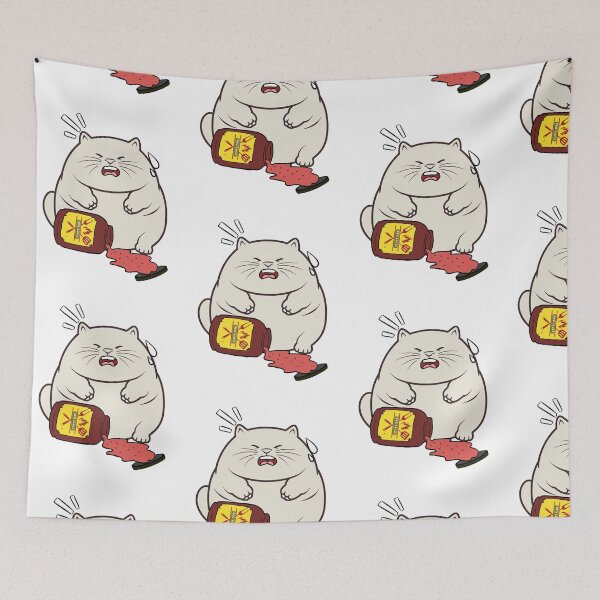 Item preview, Funny sumo cat Spilled BBQ Sauce designed and sold by Pet Station.