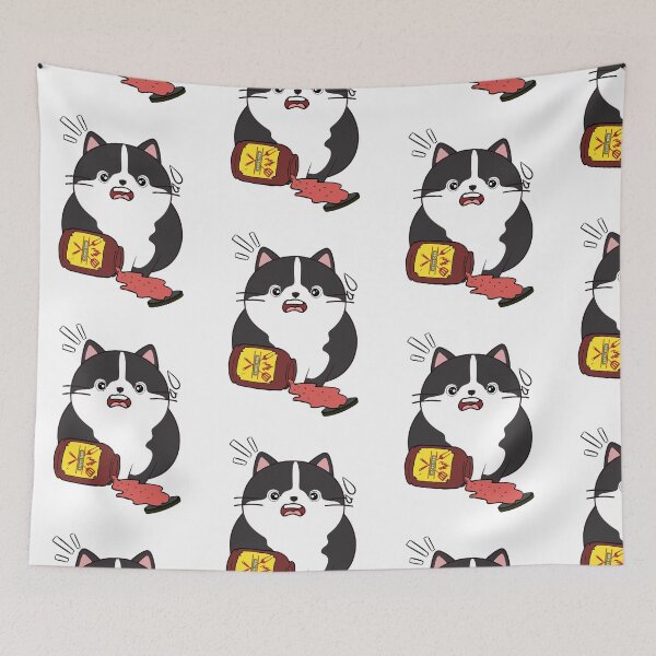 Item preview, Funny fat cat Spilled BBQ Sauce designed and sold by Pet Station.