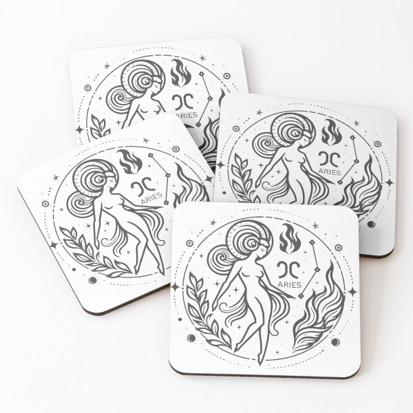 Item preview, Fiery Aries Goddess Art - Dynamic Zodiac Design with Celestial and Fire Elements designed and sold by Studio70Nine.