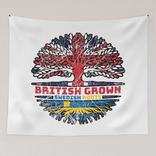 Item preview, Sweden Swedish Uk United Kingdom British Tree Roots Flag designed and sold by FlagX.