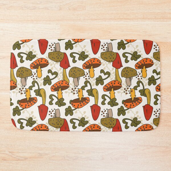 Item preview, Groovy Mushrooms 60s 70s Print Orange Green Gold  designed and sold by Sharon Schwalbe.