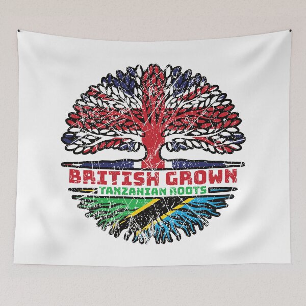 Item preview, Tanzania Tanzanian Uk United Kingdom British Tree Roots Flag designed and sold by FlagX.