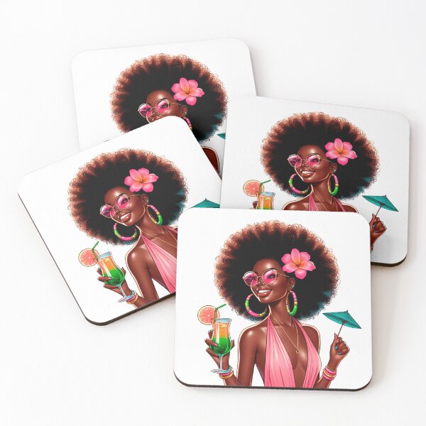 Item preview,  Afro Summer Beach Girl, Summer Babe, Vacation Girl,  Beach Woman, Holiday Girl, Tropical, Summer Woman, Beach Woman, Swimsuit Girl, Afro Woman, Black Girl. designed and sold by gabrielakrall.