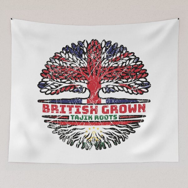 Item preview, Tajikistan Tajik British UK Tree Roots Flag designed and sold by FlagX.