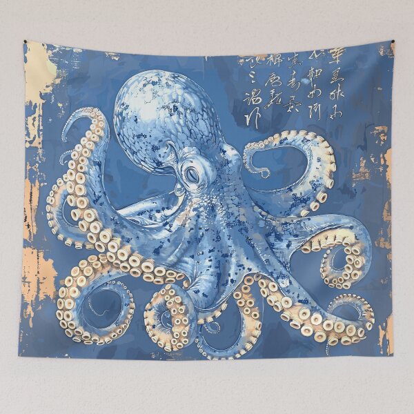 Item preview, Blue Asian Octopus  designed and sold by TraditionalCA.
