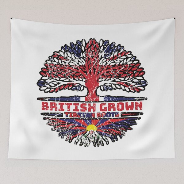 Item preview, Tibet Tibetan British UK Tree Roots Flag designed and sold by FlagX.
