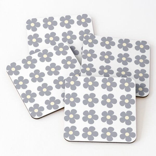 Item preview, Blue Flower Grid Pattern designed and sold by thankluckystars.