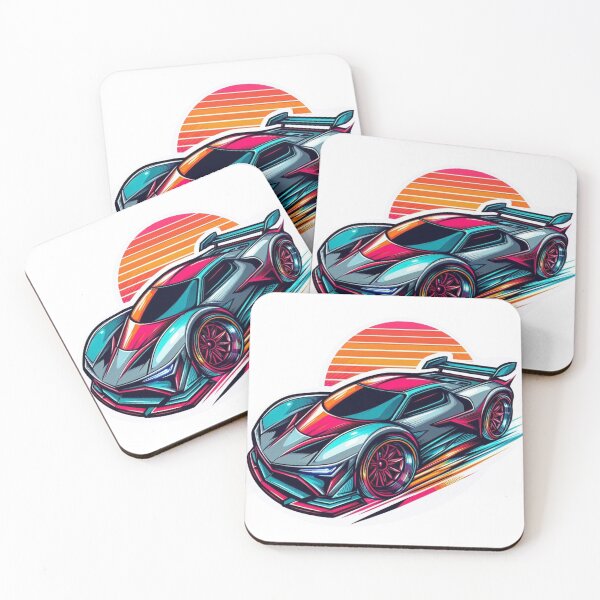 Item preview, Sunset Synthwave Supercar designed and sold by RetroDig.