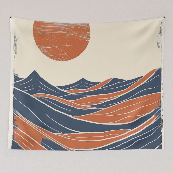 Item preview, Abstract Sunset Over Waves designed and sold by Retrocranio.