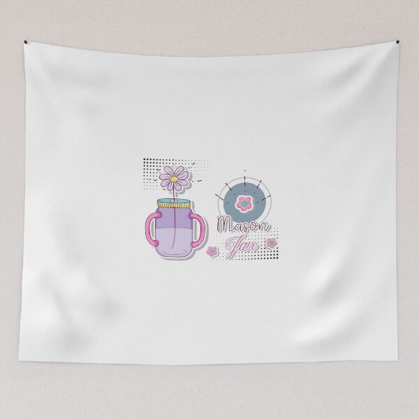 Item preview, Mason jar with flowers designed and sold by Nice En.