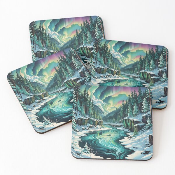 Item preview, Yukon Winter Wonderland: Northern Lights River Scene designed and sold by DeadPanDesigns.