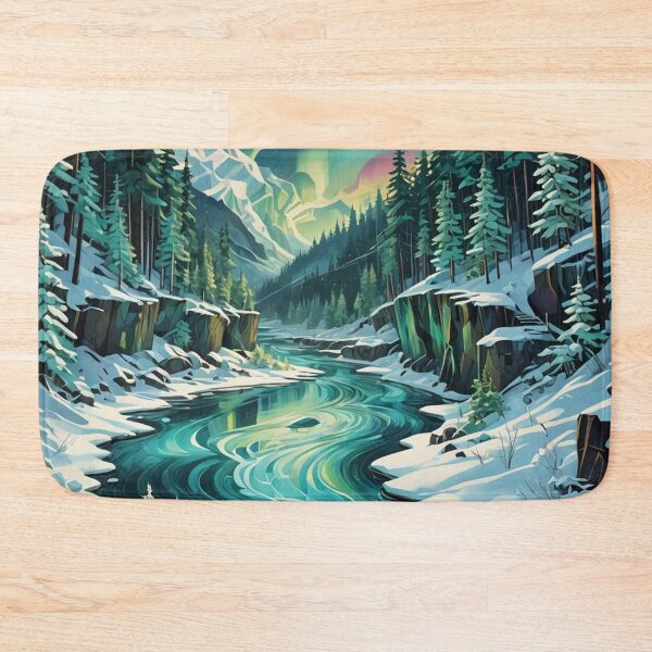 Item preview, Yukon Winter Wonderland: Northern Lights River Scene designed and sold by DeadPanDesigns.