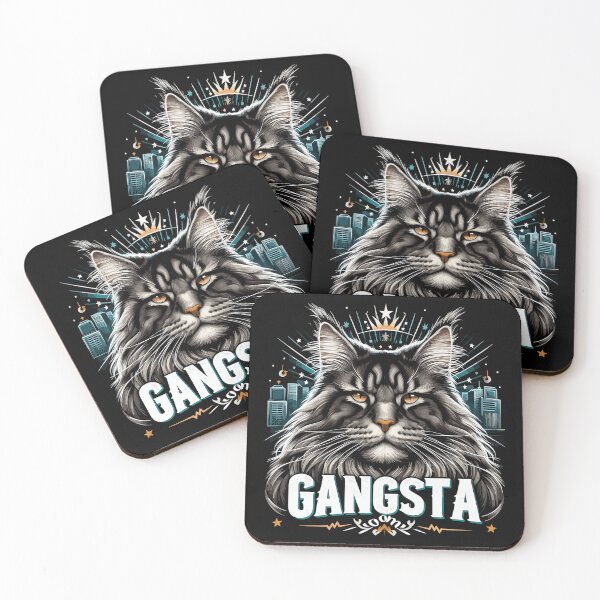 Item preview, Maine Coon cat cool gangsta gangster gift designed and sold by Pineapple-Tree.