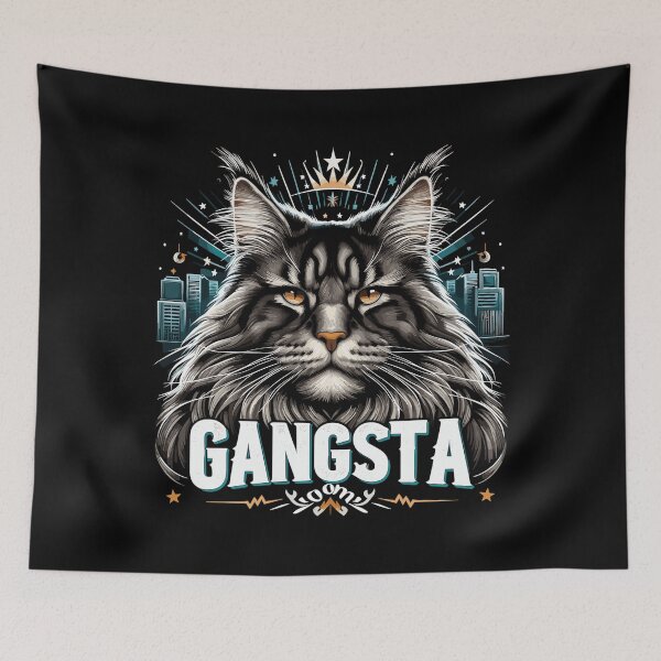 Item preview, Maine Coon cat cool gangsta gangster gift designed and sold by Pineapple-Tree.