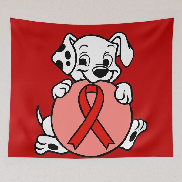 Item preview, Dalmatian Puppy with Awareness Ribbon Ball (Red) designed and sold by CaitlynConnor.