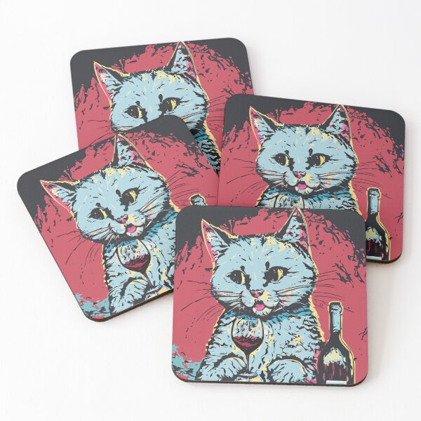 Item preview, Cats and wine designed and sold by Knautschibert.