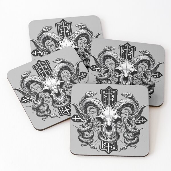Item preview, Symbols of Forbidden Power: The Goat Skull and Serpent Cross Totem designed and sold by q10mark.