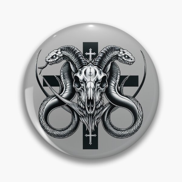 Item preview, Dark Mystical Summoning: The Serpent in the Goat's Skull and the Cross Totem designed and sold by q10mark.