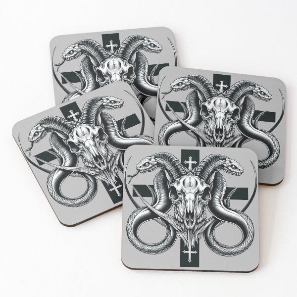 Item preview, Dark Mystical Summoning: The Serpent in the Goat's Skull and the Cross Totem designed and sold by q10mark.