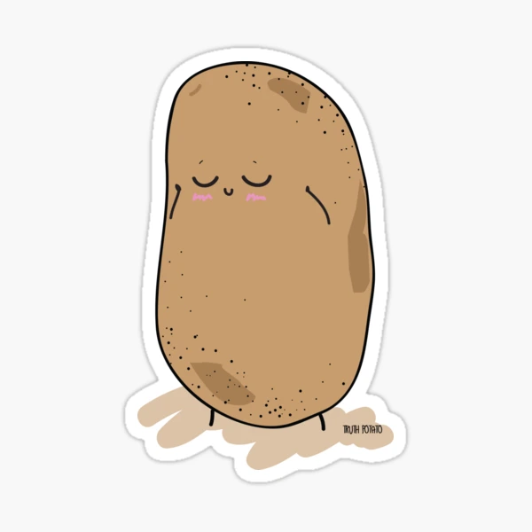Emotional Support Potato #3 Sticker by a-lazybee