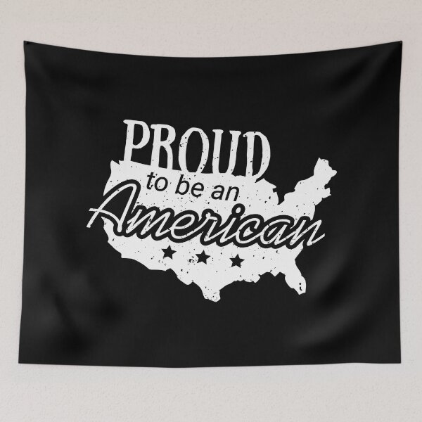 Item preview, United States Of America Map with 'Proud To Be An American' Words - Patriotic Design on Redbubble designed and sold by Luxuriously.