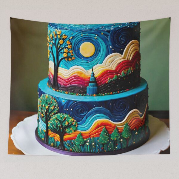 Item preview, Artisan Masterpiece: Detailed Cake with Icing Artwork designed and sold by GrizzlyCollective.