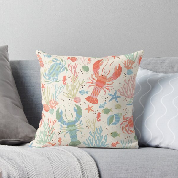 Item preview, CLAWFULLY BUSY UNDERWATER LOBSTER AND CRAB PATTERN designed and sold by THE PRINTED SQUARE STUDIO.