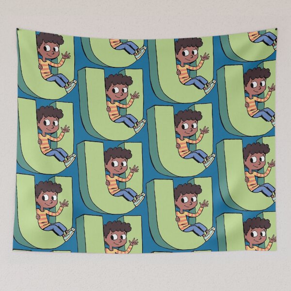 Item preview, boy sitting in the capital letter U designed and sold by duxpavlic.