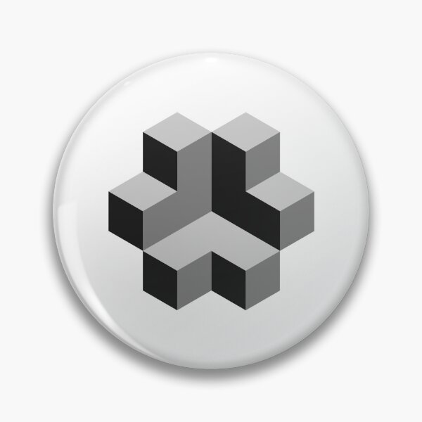 Item preview, 3D Isometric Illusional Cube - Minimal Black, White, Gray Geometry Graphic Logo - Abstract Shapes Art designed and sold by Warit THI.