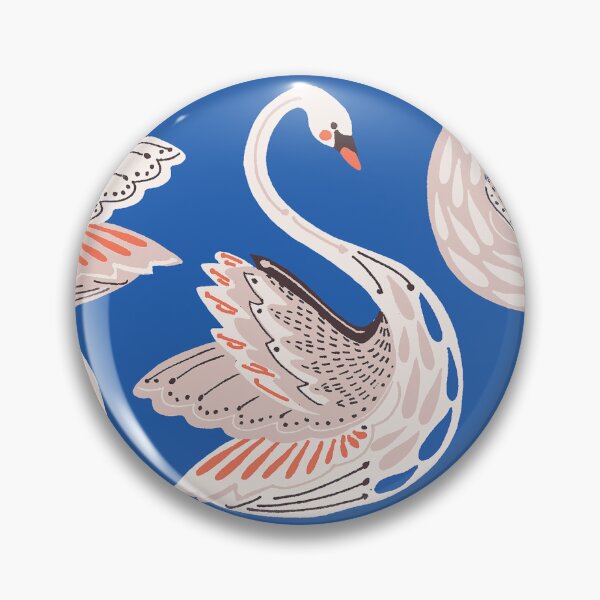 Item preview, SCANDINAVIAN RETRO STYLE FOLK SWAN PATTERN designed and sold by THE PRINTED SQUARE STUDIO.