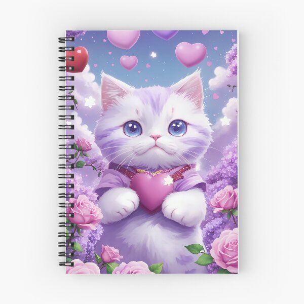 Item preview, Cute purple Cat and Lilacs designed and sold by Paxy Designs.