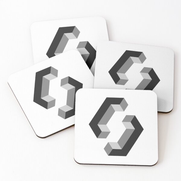 Item preview, 3D Isometric Illusional Cycling Cube B - Minimal Black, White, Gray Geometry Graphic Logo - Abstract Shapes Art designed and sold by Warit THI.