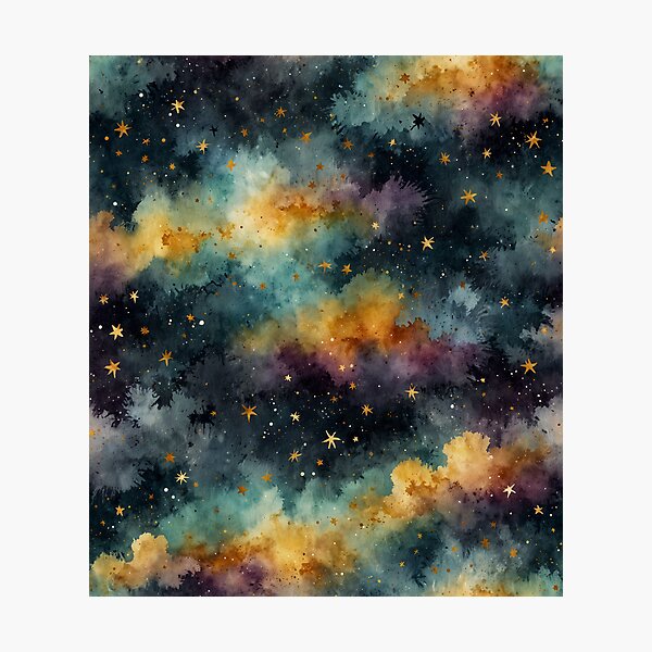 Item preview, acuarela cielo nocturno brillante designed and sold by PatternPuppy.